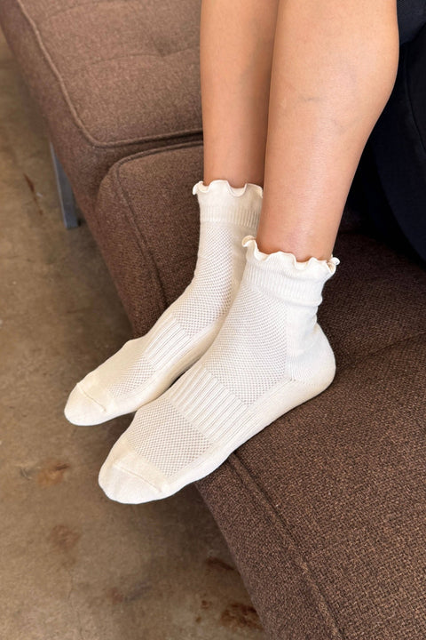 Ruffled Hugger Crew Socks - ascot + hart