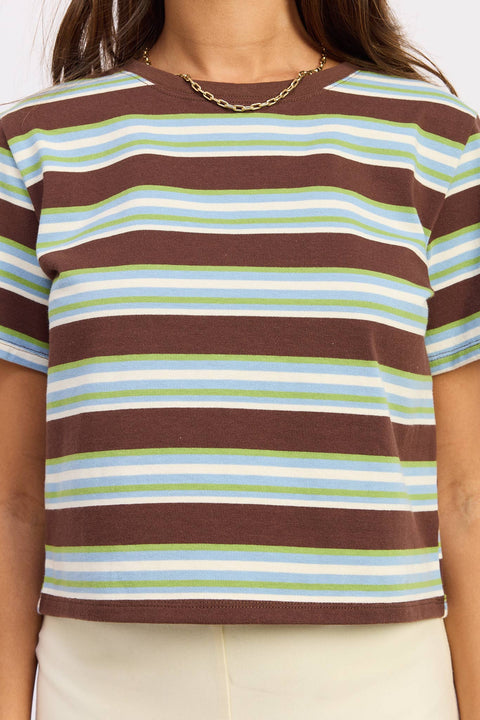 Sadie Striped Crop Tee - ascot + hart
