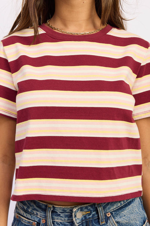 Sadie Striped Crop Tee - ascot + hart