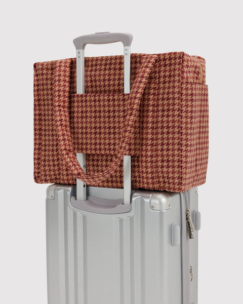 Small Cloud Carry-On - Tan Houndstooth - ascot + hart