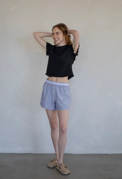 Sofia Striped Boxer Shorts - ascot + hart