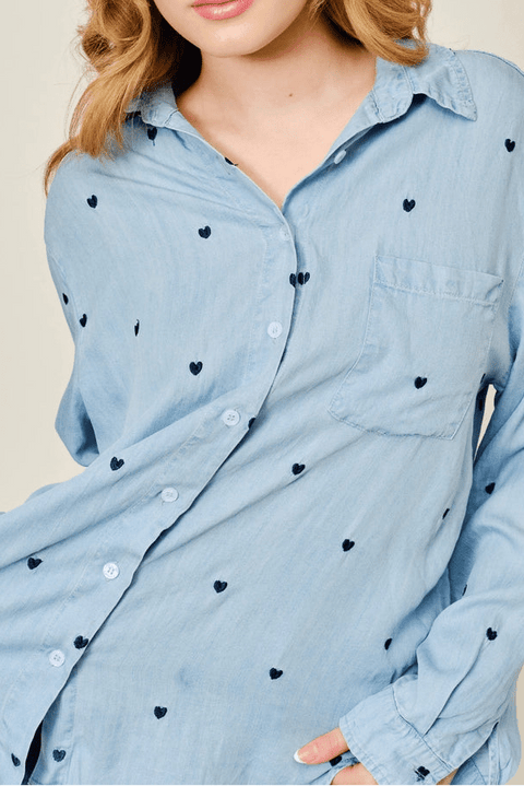 Sophie Chambray Heart Shirt - ascot + hart