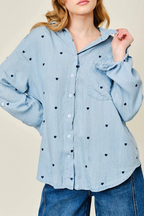Sophie Chambray Heart Shirt - ascot + hart