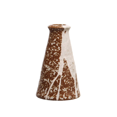 Splatter Stoneware Taper Holder - ascot + hart
