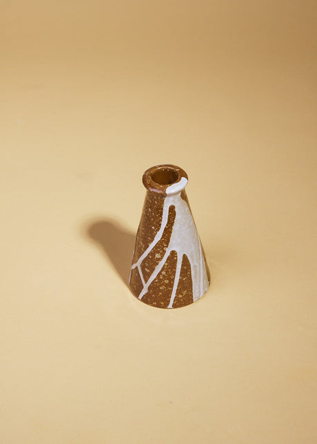 Splatter Stoneware Taper Holder - ascot + hart
