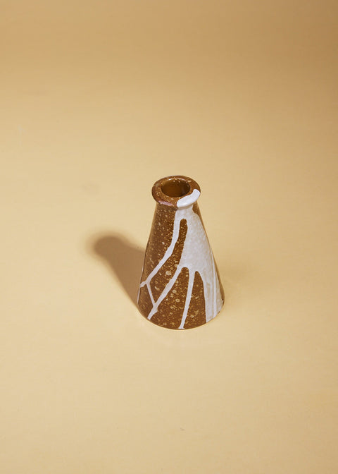 Splatter Stoneware Taper Holder - ascot + hart