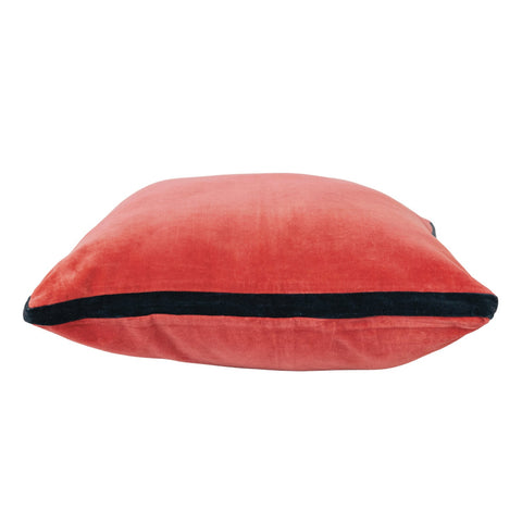 Square Cotton Velvet Pillow - Berry & Navy - ascot + hart