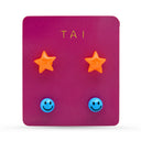 Star and Smiley Face Studs (Set of 2) - ascot + hart