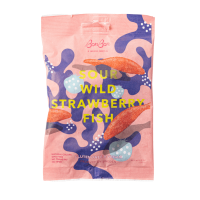 Swedish Candy - Sour Wild Strawberry Fish - 5.2oz - ascot + hart