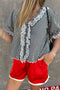 Terra Gingham Lace Ruffle Blouse - ascot + hart
