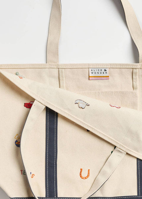 Texas Icons Embroidered Tote Bag - ascot + hart