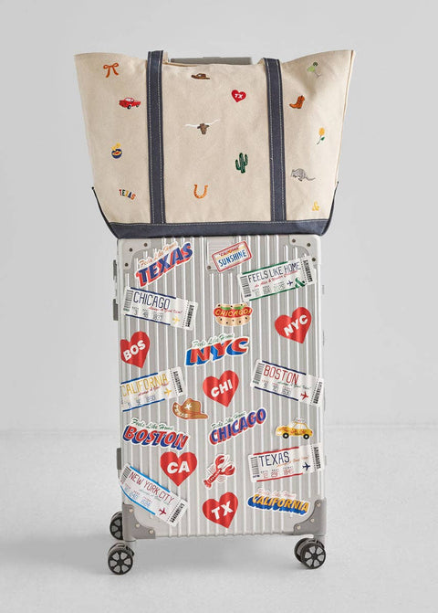 Texas Icons Embroidered Tote Bag - ascot + hart