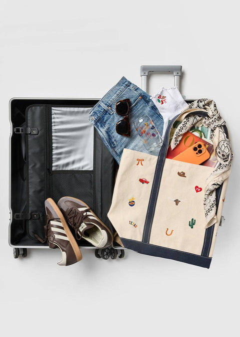Texas Icons Embroidered Tote Bag - ascot + hart