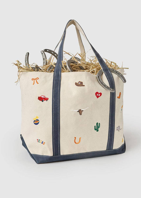 Texas Icons Embroidered Tote Bag - ascot + hart