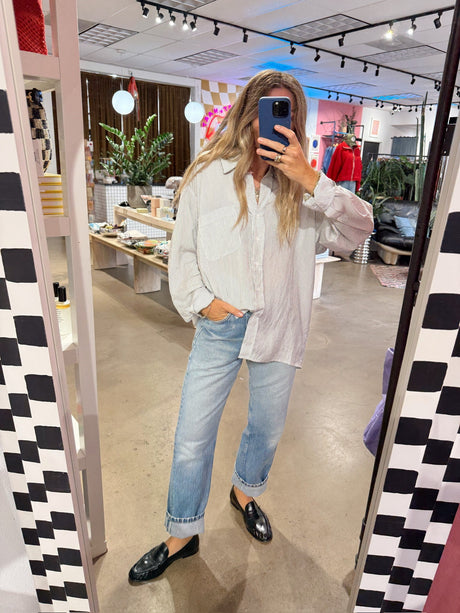 Thalia Oversized Stripe Shirt - ascot + hart
