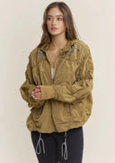 Tyler Shirred Hooded Jacket - ascot + hart
