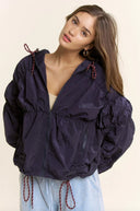 Tyler Shirred Hooded Jacket - ascot + hart