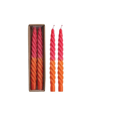 Unscented Twisted Taper Candles in Box, Set of 2 - ascot + hart
