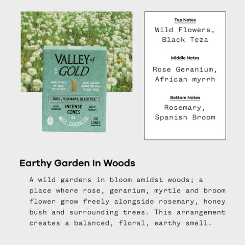 Valley of Gold Incense Cones - ascot + hart