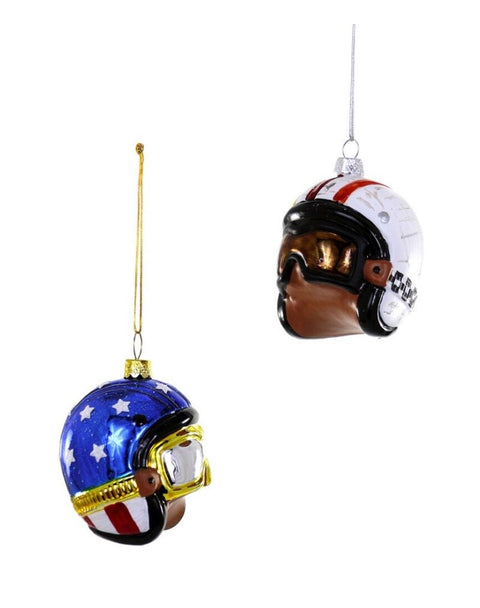 Vintage Motorcycle Helmet Ornament