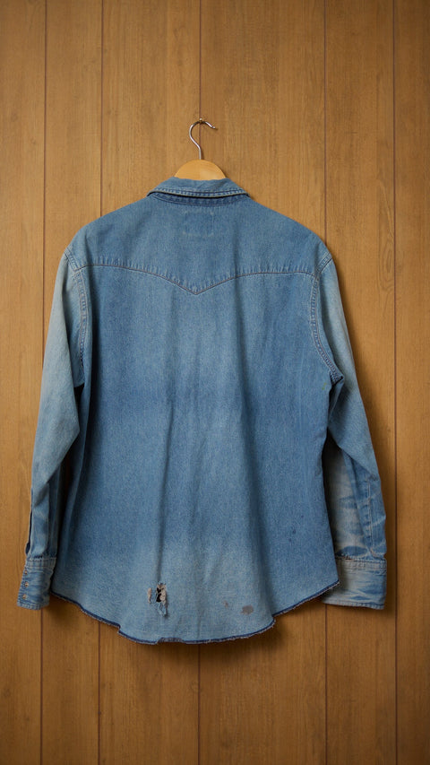Vintage Wrangler Pearl Snap Denim Shirt - ascot + hart