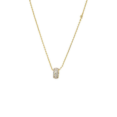 Wide Pave Roller Charm Necklace - ascot + hart