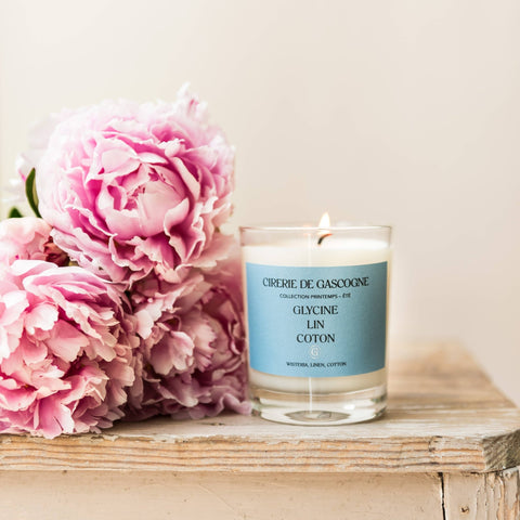 Wisteria, Linen, Cotton Blend Candle - ascot + hart