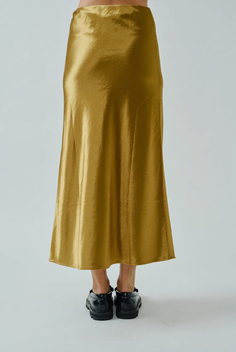 Zoe Satin Midi Skirt - ascot + hart