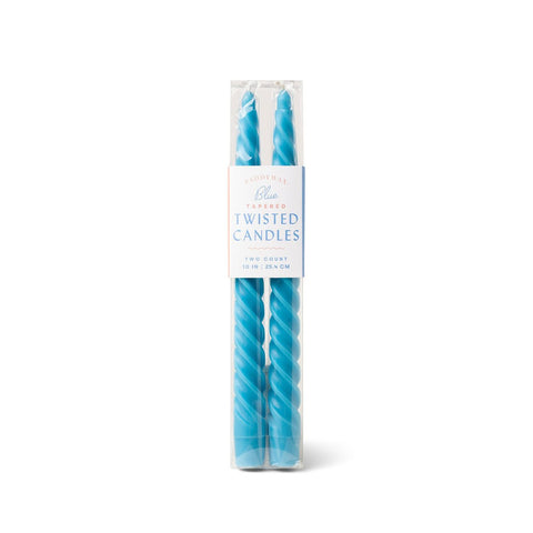 Blue Twisted Taper Candles - ascot + hart