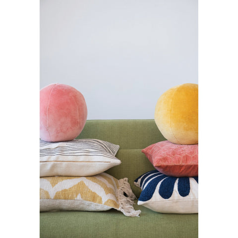 Cotton Velvet Orb Pillow - ascot + hart