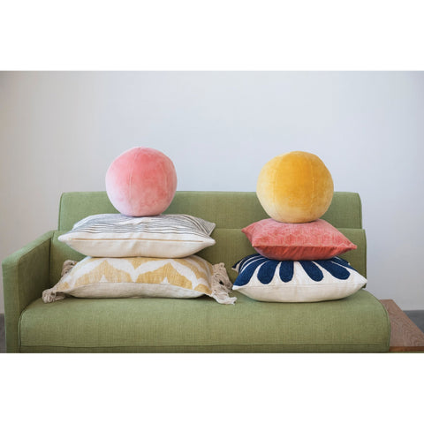 Cotton Velvet Orb Pillow - ascot + hart