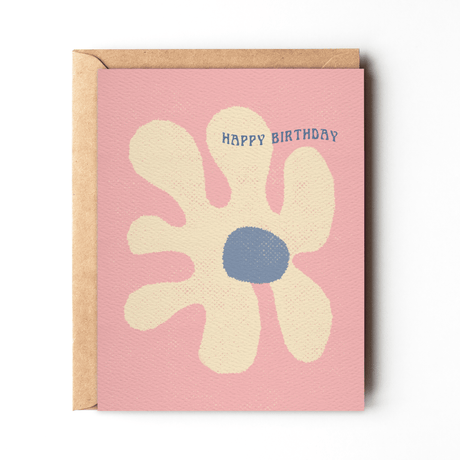 Happy Birthday - Abstract flower pink birthday card - ascot + hart