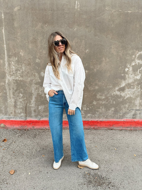 High Rise Wide Leg Denim - ascot + hart