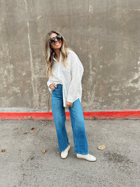 High Rise Wide Leg Denim - ascot + hart