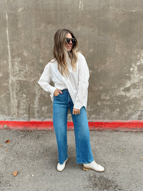 High Rise Wide Leg Denim - ascot + hart