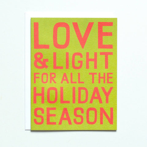 Love and Light for All the Holiday Season - Note Card - ascot + hart