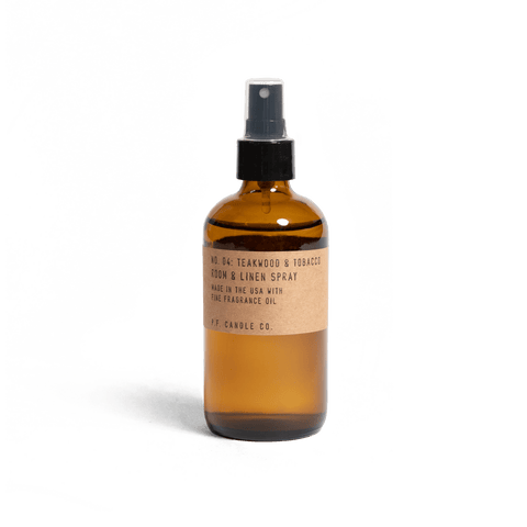P.F. Candle Co. - Teakwood & Tobacco - 7.75 fl oz Room & Linen Spray - ascot + hart