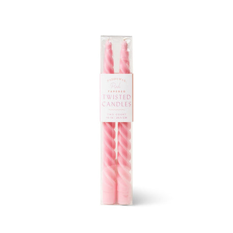 Pink Twisted Taper Candles - ascot + hart