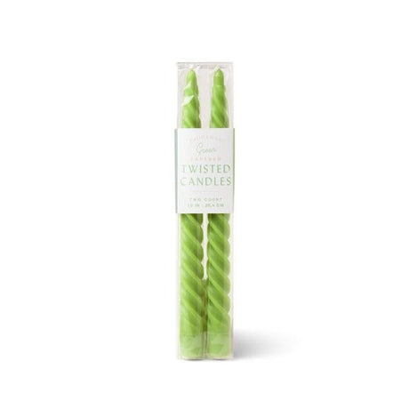 Sage Twisted Taper Candles - ascot + hart