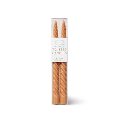 Terracotta Twisted Taper Candles - ascot + hart