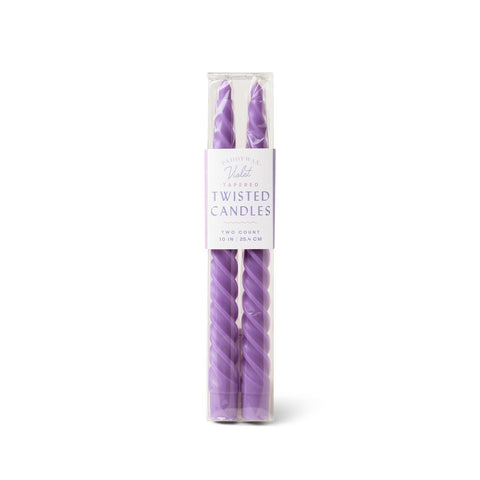 Violet Twisted Taper Candles - ascot + hart