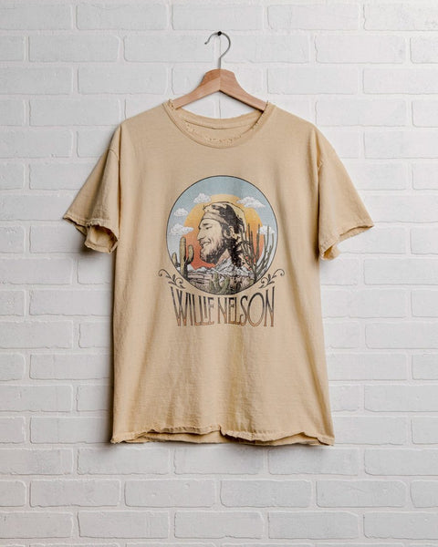 Willie Nelson In The Sky Gold Thrifted Tee - ascot + hart